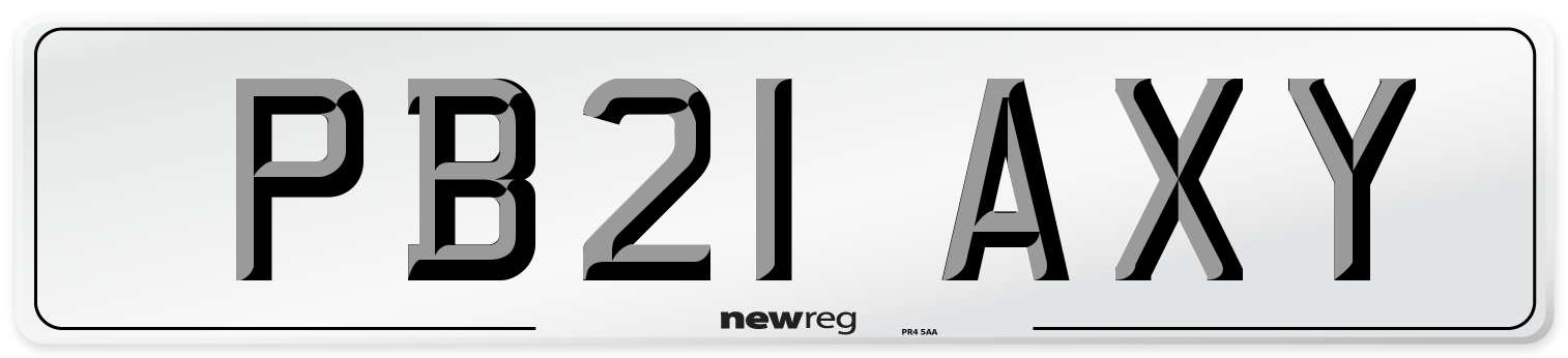 PB21 AXY Number Plate from New Reg